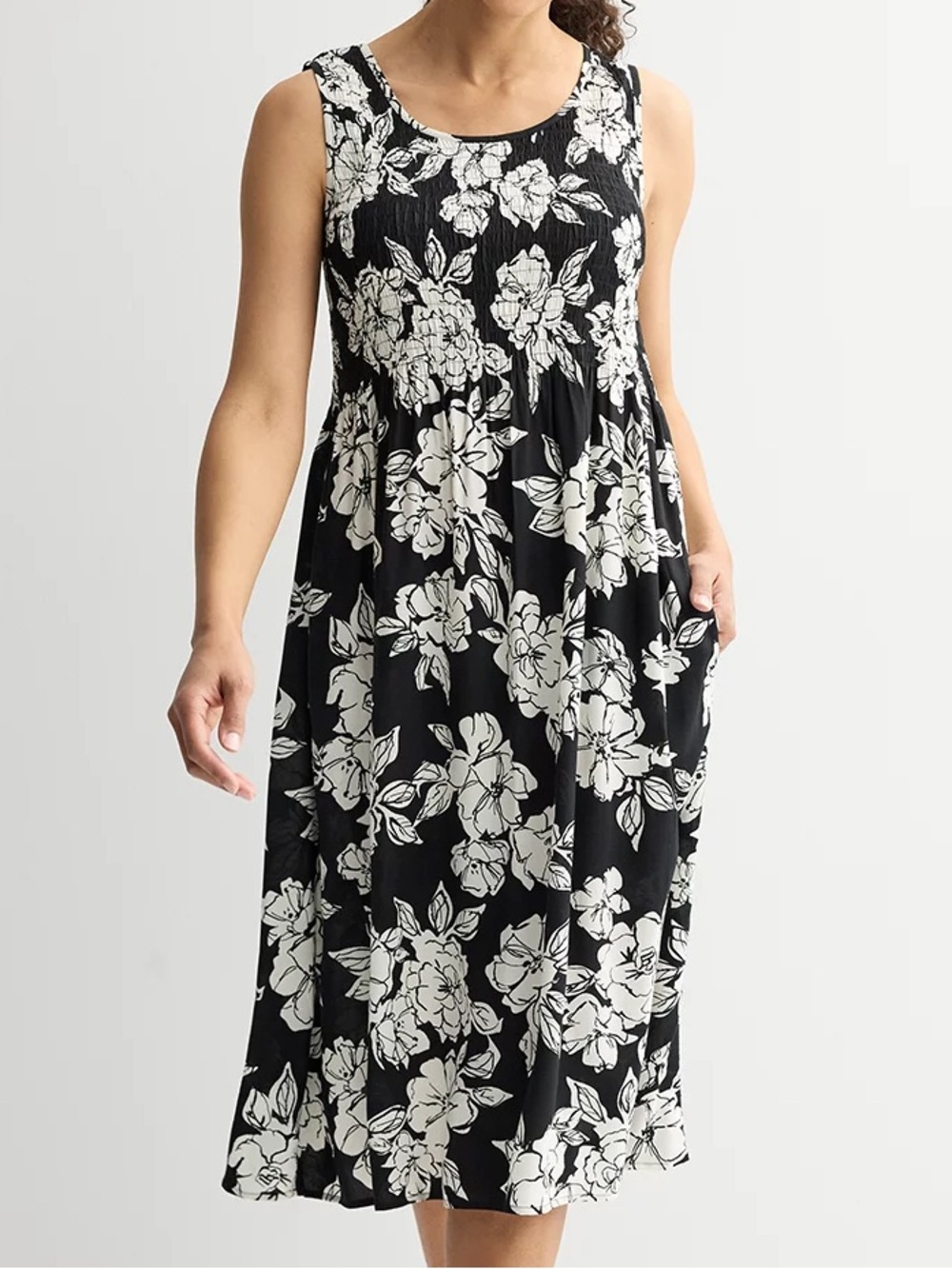 Croft & Barrow Smocked Midi Dress